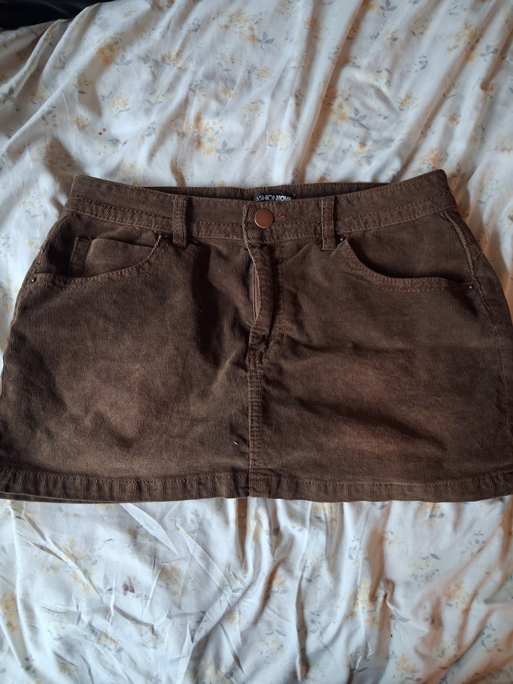 Fashion Nova Brown Corduroy Mini Skirt